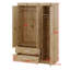 Garde-robe de chambre à coucher à trois portes avec tiroirs et 2 tringles-131254967