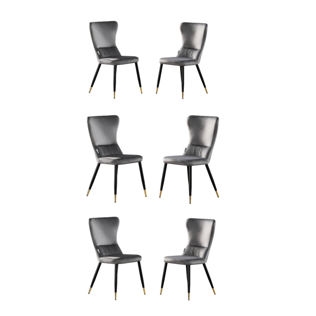 Hartshorne Velvet Dining Chairs - Ergonomic Curved Back with Metal Legs -  Side Chair for Dining Room Kitchen Living Room
