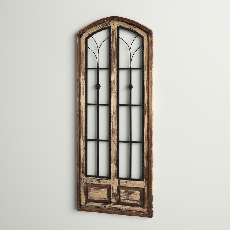 Handmade Traditional Buildings & Architecture Wall Decor, 60" H x 24" W x 1.5" D, Antique White