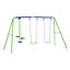 Metal Swing Set With Glider, Two Swing Seats And Adjustable Height, Outdoor Heavy Duty A-Frame