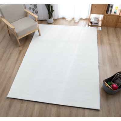 Tapis de zone blanche poils longs Baptiste