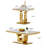 Faux Marble Coffee Table Set of 3, Modern Living Room Table Set Includes 1 Coffee Table and 2 End Side Tables for Living Room, White Faux Marble Top with U-Shaped Stainless Steel Frame-2081289498