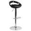 Contemporary Plastic Adjustable Height Barstool with Rounded Cutout Back and Chrome Base-969223438