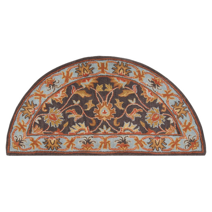 Teshina Hand Tufted Wool Rug, Half Circle 2' x 4'