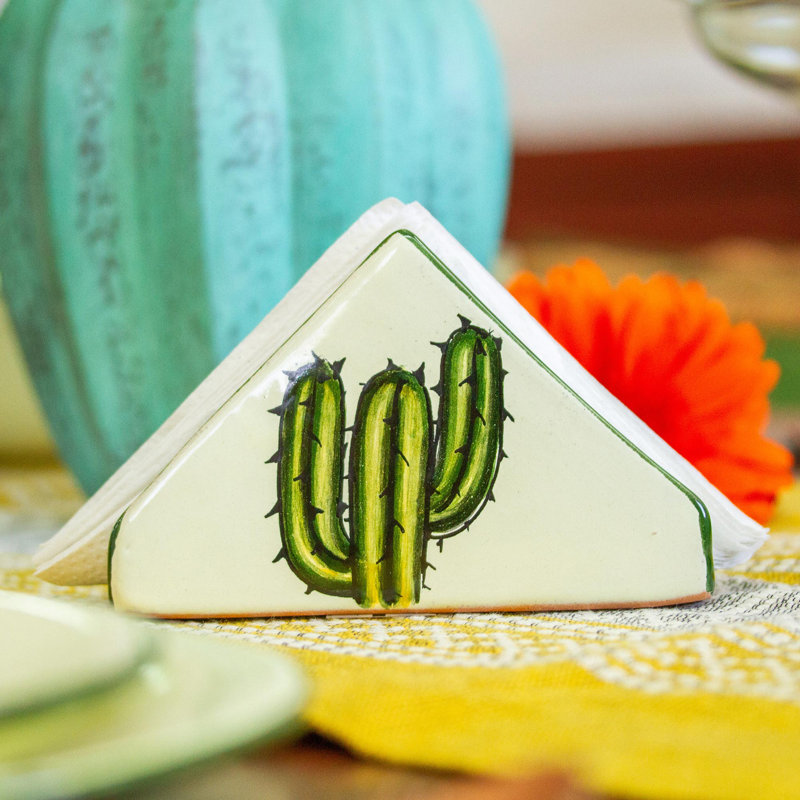 Loon Peak® Handmade Saguaro Ceramic Napkin Holder