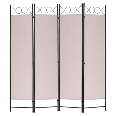 Aithan 65 Inch W x 68 Inch H 4 Panel Folding Room Divider Freestanding Privacy Screen Partition for Bedroom Living Room Office and Home Space Separation Use
