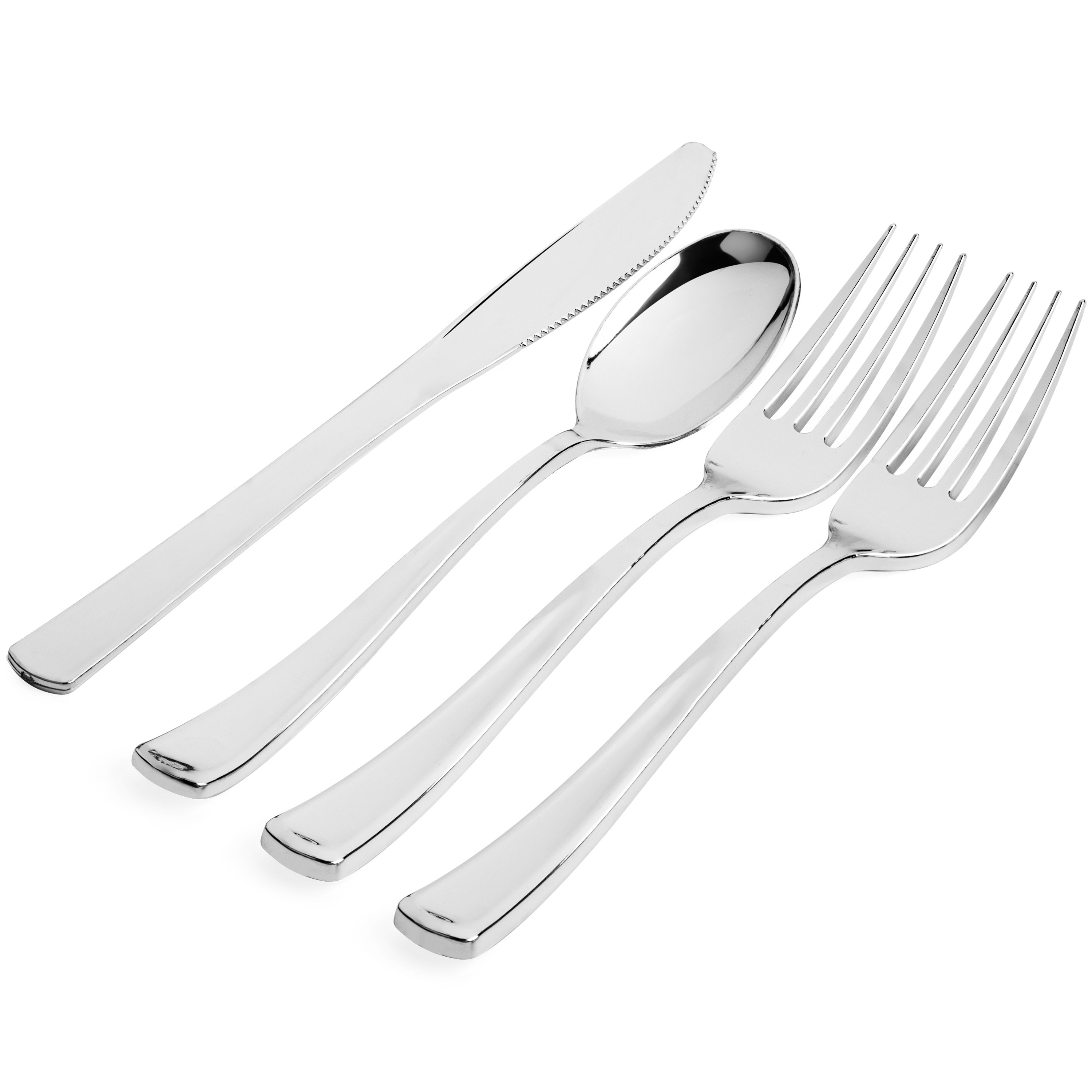 Silver Plastic Disposable Steak Knives