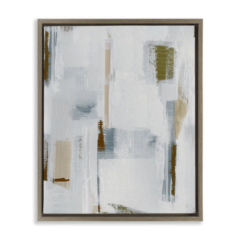 Abstract with Subtle Forms Black Framed Floater Canvas Wall Art by Susan Jill, 31" H x 25" W, Montalcino Elm Floater Frame