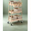 Chariot utilitaire à roulettes avec paniers tressés, organisateur de rangement mobile pour chambre d'enfant, cuisine, atelier de loisirs créatifs, salon, spa à domicile, salle de bain, structure en métal sur roulettes verrouillables, brun