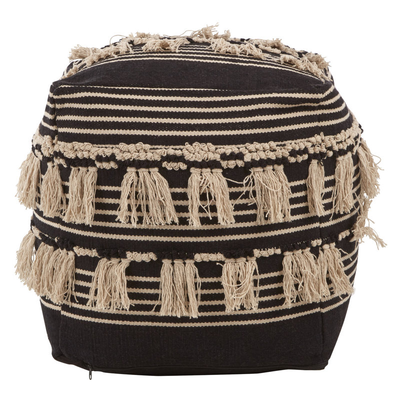 Kornegay 50cm Wide Square Striped Pouffe Ottoman