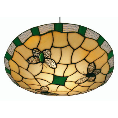 1 - Light Tiffany Glass Bowl Pendant