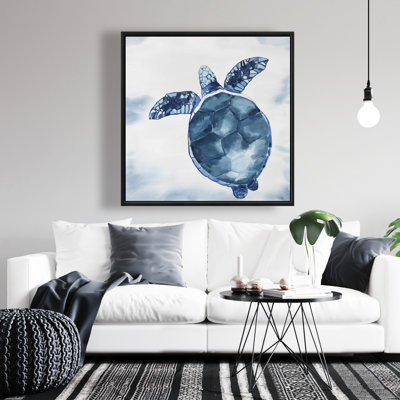 "Tortue bleue aquarelle" sur toile