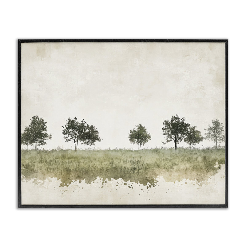 «Still Woodland in Neutrals», estampe numérique, conception de Mona Grace, Giclée encadrée noir minuit, H 16 po x l 20 po