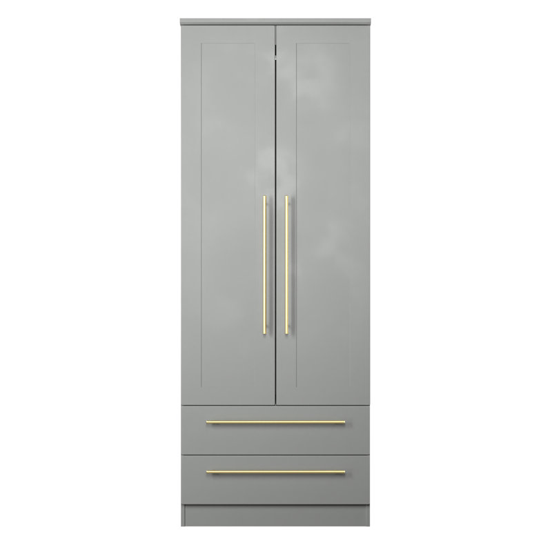 Fully Assembled Dudelange Haworth 2 Door Wardrobe, Grey Matt Veneer