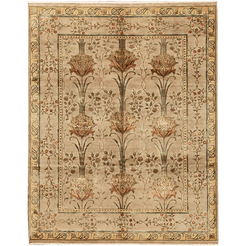 Tapis beige noué à la main de haute qualité