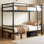 Twin Over Twin Bunk Bed, Convertible Metal Bunk Bed with Ladder and Full-Length Guardrail, Separates into Two Twin Beds, No Box Spring Needed