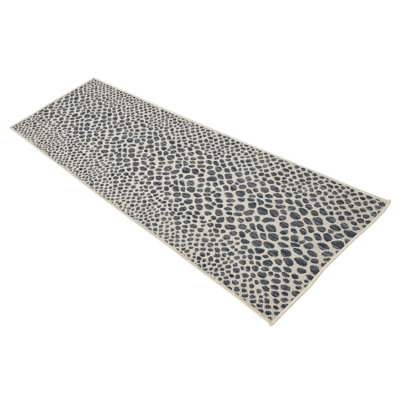 Outdoor Destiny Area Rug Navy Color, Runner 2'7" x 12'