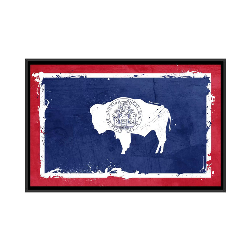 «Wyoming Fresh Paint State Flag» par iCanvas - impression sur toile tendue, H 18 po x l 26 po x P 1,5 po, Pas de tapis
