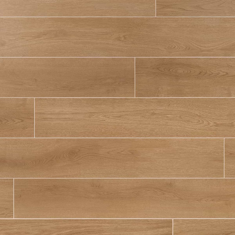 Oaktree Elegant 7x60 XL Wood Look Matte Porcelain Tile, Copper Brown