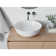 16'' Matt White Stone Circular Vessel Bathroom Sink with Overflow