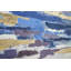 Bleu et doré, peinture encadrée abstraite