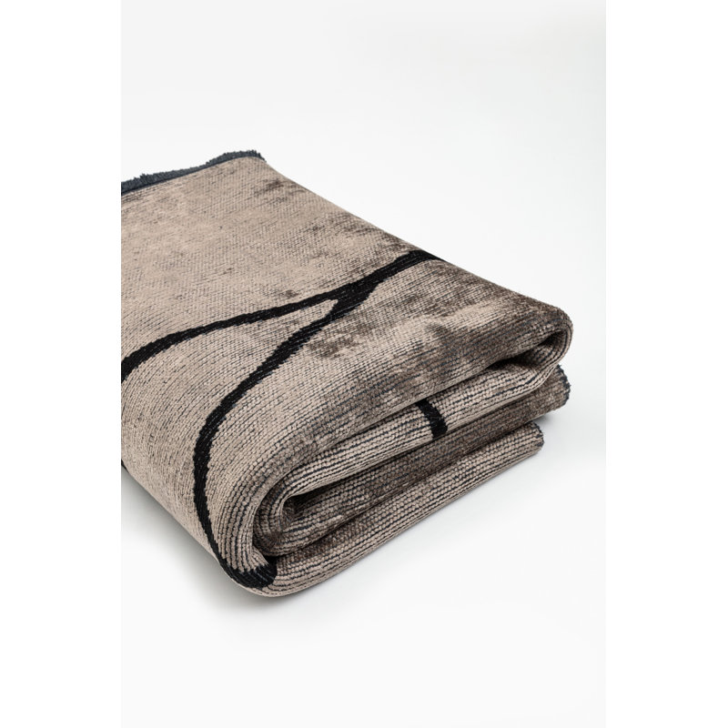 Rapture Black/Taupe Abstract Luxury Area Rug, Rectangle 7'10" x 9'10"