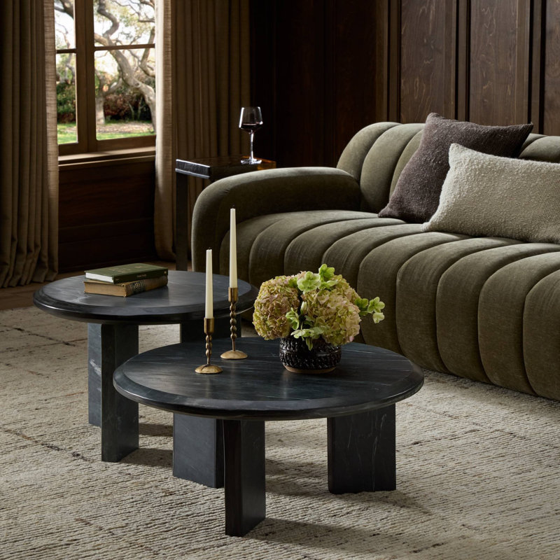 Dakota Nesting Coffee Table, Black Marble