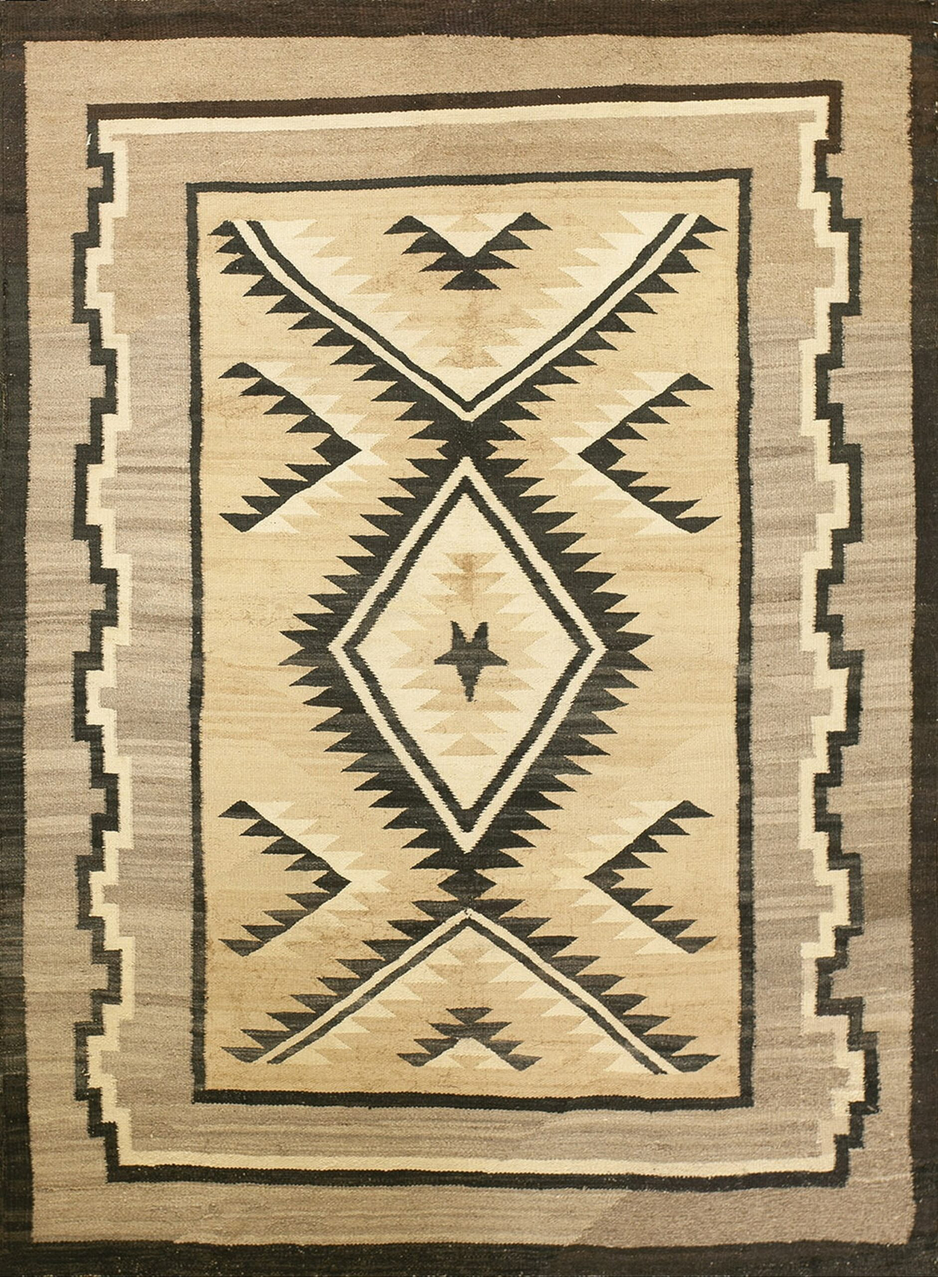 Native Motif Rugs Rugs On Net Neutral Antique Tribal Design Native American Wool Navajo ...