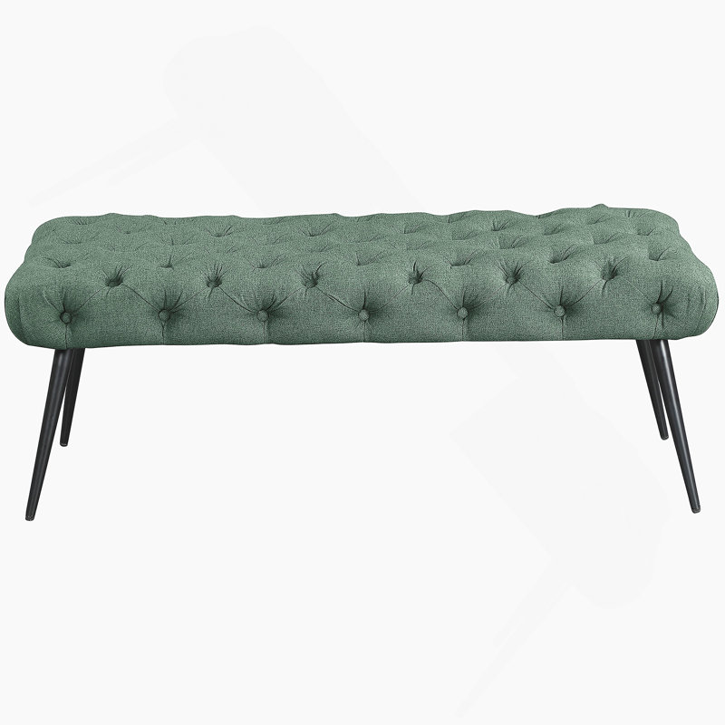 Galiano Teal Upholstered Tufted Bench, Teal