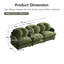 Ensemble de canapés modulaires 3 places en chenille, vert olive, avec assises profondes et coussins de dossier ronds.-1448760888