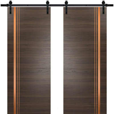 1010 Solid + Manufactured Wood Paneled without Installation Hardware Kit Barn Door