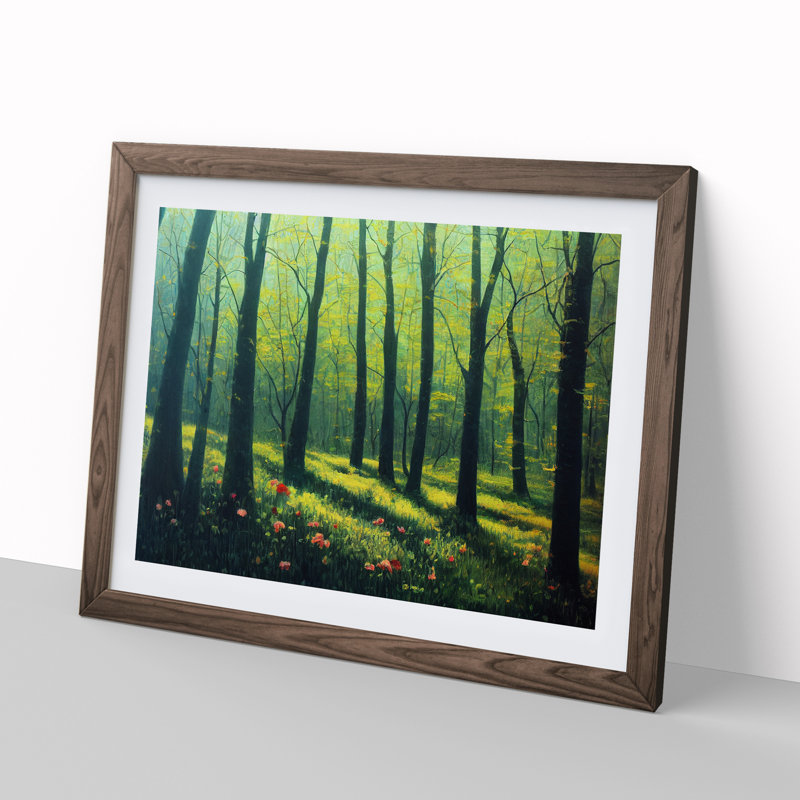 XH1022-7175X Pretty Spring Forest Vol.1 - Single Picture Frame Print, 25cm H x 34cm W x 2cm D, Walnut Framed