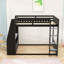 Lit superposé en bois avec port USB, tablettes, bureau et bande lumineuse-466411666-466411671