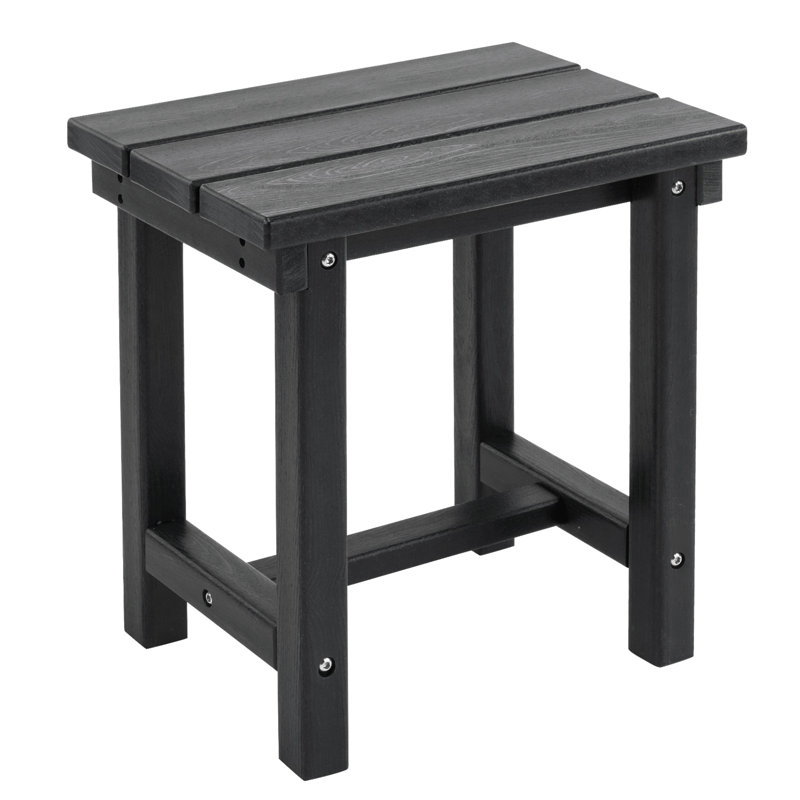 All Weather Adirondack Outdoor HDPE Side Table, Black