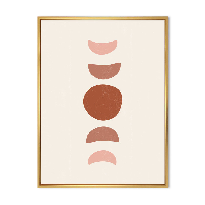 Minimal Moon Phases - impression sur toile, Toile encadrée d'or, H 20 po x l 12 po x p 1 po