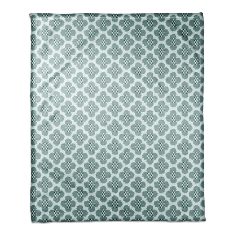 Jeté à motif floral , Bleu