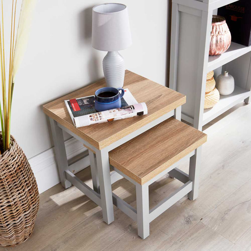 Acuna 2 Piece Nest of Tables, Grey