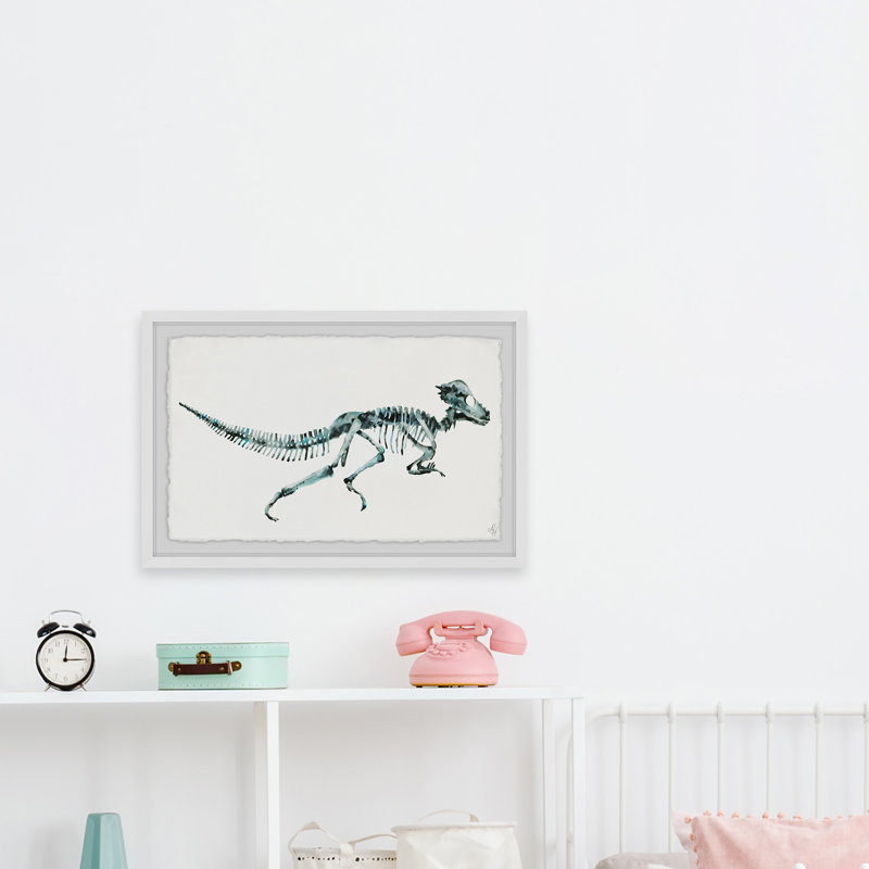 Yakima Running T-Rex Skeleton - Single Picture Frame Painting, 41cm H x 61cm W
