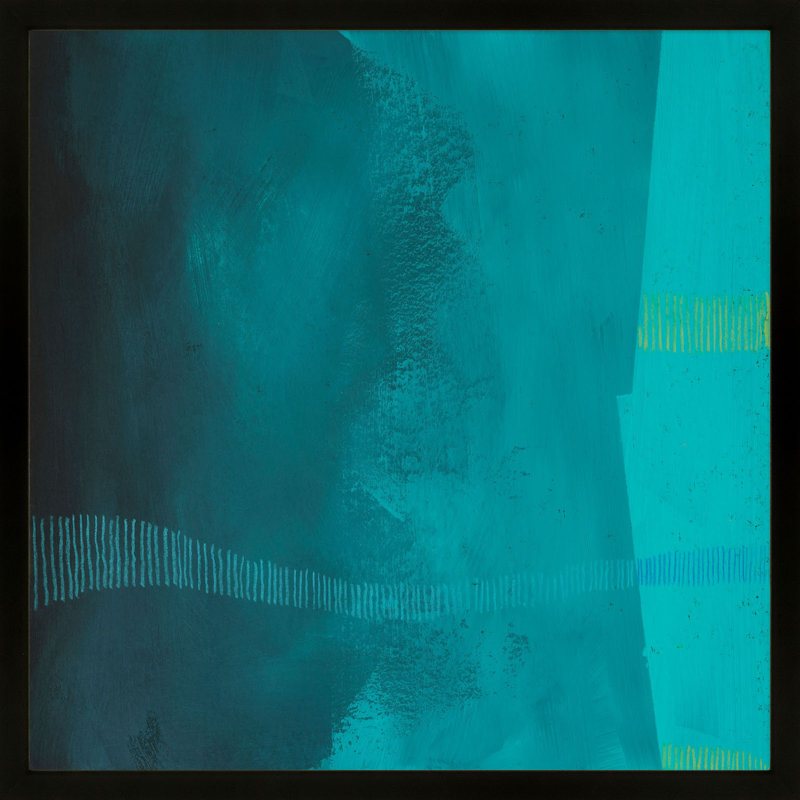 Delta Wave 4 Painting by Jacques Pilon, Black Framed, 16" H x 16" W