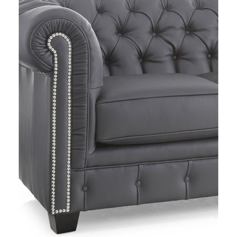 Melany Upholstered 86'' Sofa, Charcoal Gray