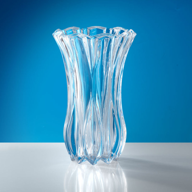 12-Inch Clear Crystal Trumpet Vase for Floral Bouquets
