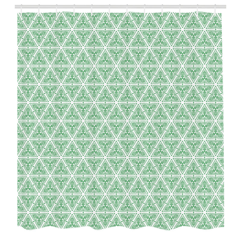 Ensemble de rideau de douche + crochets, Vert laurier, H 69 po x l 70 po