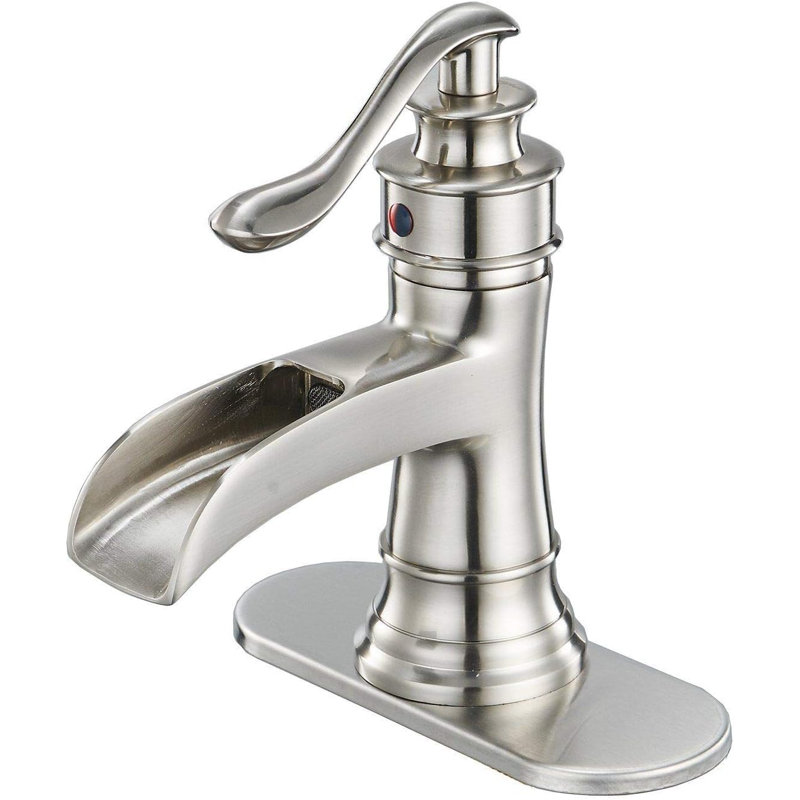 SoftStream Waterfall Brushed Nickel Single Hole, Single Handle With Deck Plate