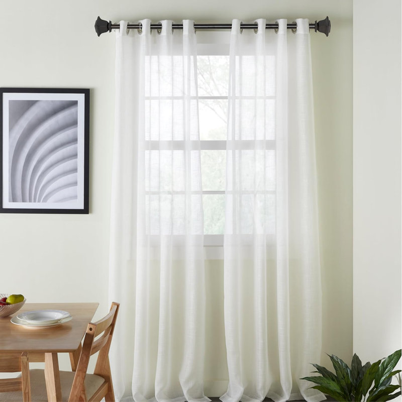  Tringle à rideaux pour fenêtres 18 à 44 po, tringle à draperie extensible en métal robuste de 1 po, tringle à rideaux réglable avec faîteaux décoratifs Quatro pour le salon, bronze impérial