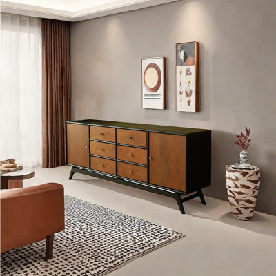 Solid wood retro style TV stand