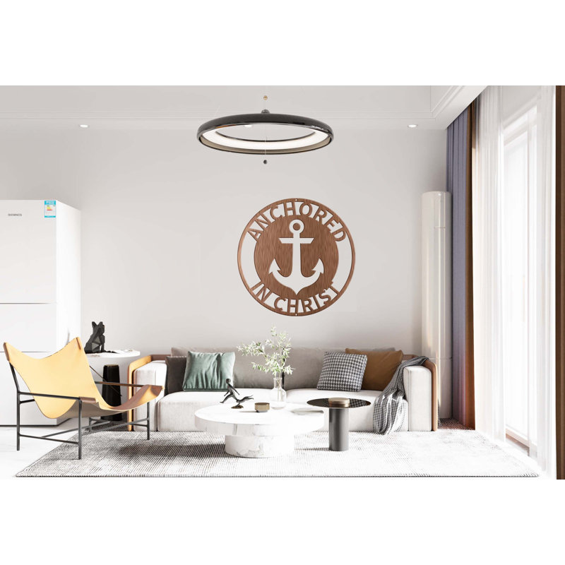 Décoration murale en métal Anchored in Christ, H 28,75 po x l 29,5 po x P 0,5 po, Cuivre