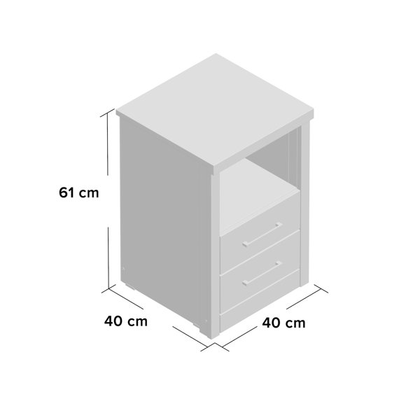 17 Stories Arka 2 Drawer Bedside Table & Reviews | Wayfair.co.uk