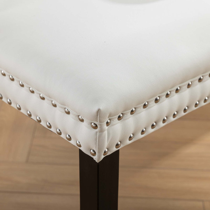 Collection Modern,High-End Tufted Solid Wood Contemporary Upholstered Dining Chair With Wood Legs,Nailhead Trim,2-Pcs Set