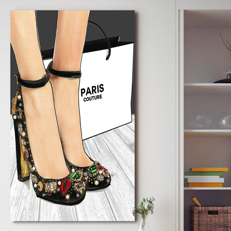 «Sparkle in Heels Paris Couture», reproduction d'impression sur toile encadrée, H 48 po x l 28 po x P 1,5 po, Toile tendue