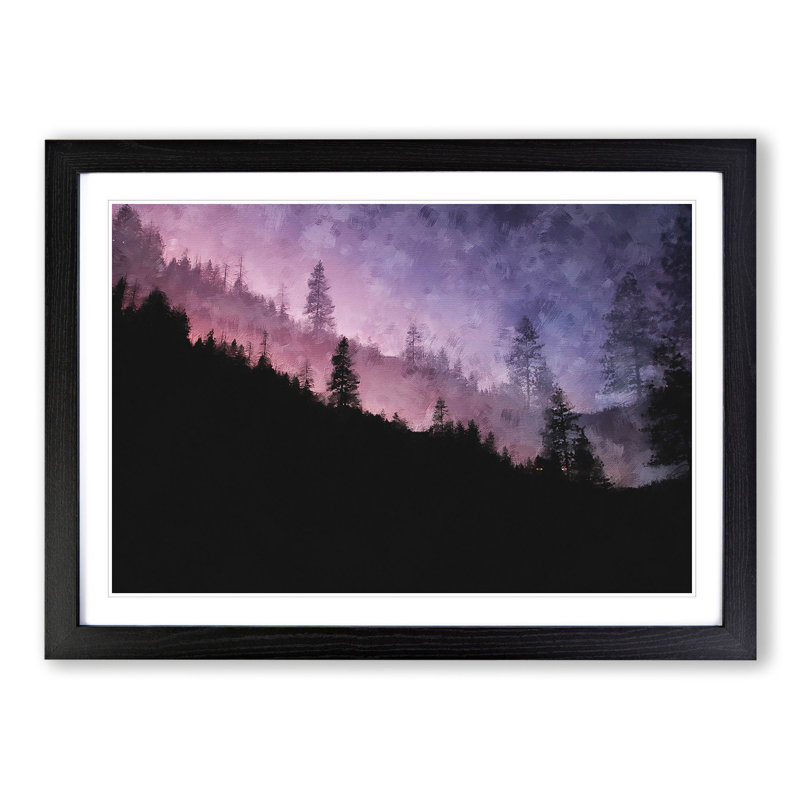 Purple Forest - Framed Print, 48cm H x 65cm W x 2cm D, Black Framed